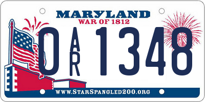 MD license plate 0AR1348