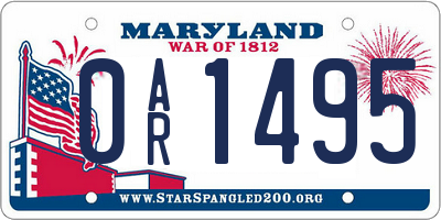 MD license plate 0AR1495