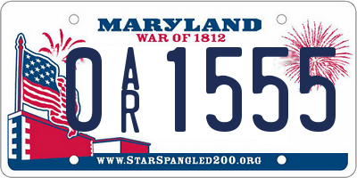 MD license plate 0AR1555