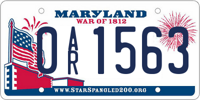 MD license plate 0AR1563