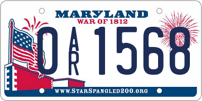 MD license plate 0AR1568