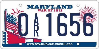MD license plate 0AR1656