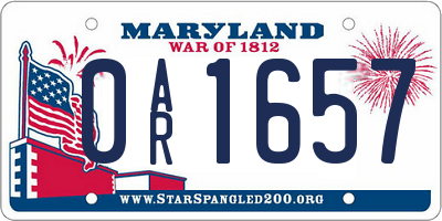 MD license plate 0AR1657