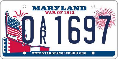 MD license plate 0AR1697
