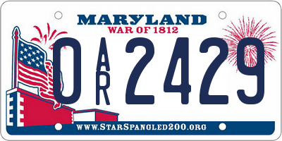 MD license plate 0AR2429