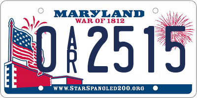 MD license plate 0AR2515