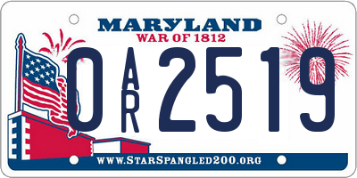 MD license plate 0AR2519