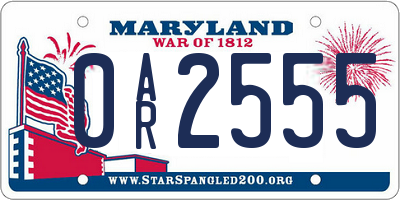 MD license plate 0AR2555