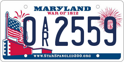 MD license plate 0AR2559
