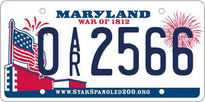 MD license plate 0AR2566