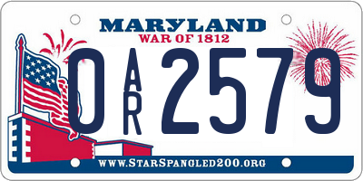 MD license plate 0AR2579