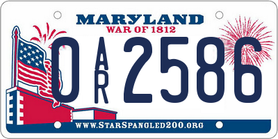 MD license plate 0AR2586
