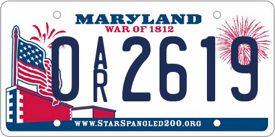 MD license plate 0AR2619