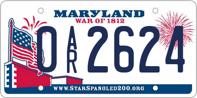 MD license plate 0AR2624