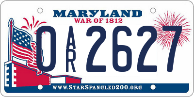 MD license plate 0AR2627