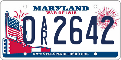 MD license plate 0AR2642
