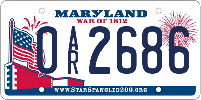 MD license plate 0AR2686