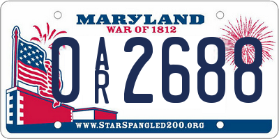 MD license plate 0AR2688
