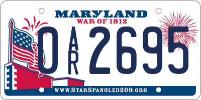 MD license plate 0AR2695