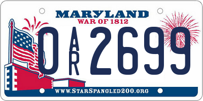 MD license plate 0AR2699