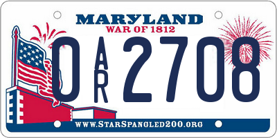 MD license plate 0AR2708