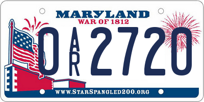 MD license plate 0AR2720