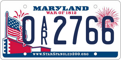 MD license plate 0AR2766