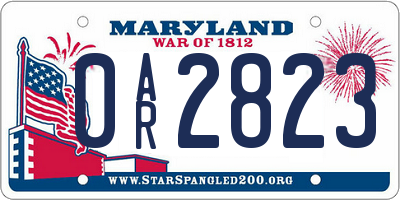 MD license plate 0AR2823