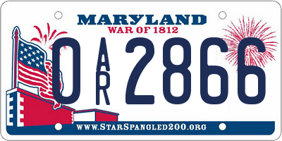 MD license plate 0AR2866