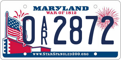 MD license plate 0AR2872