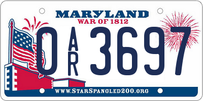 MD license plate 0AR3697