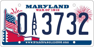 MD license plate 0AR3732