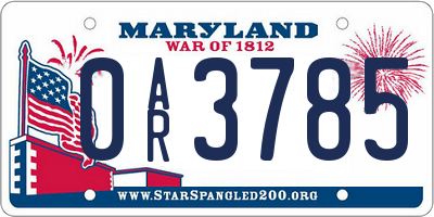 MD license plate 0AR3785