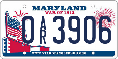 MD license plate 0AR3906