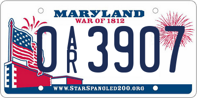 MD license plate 0AR3907