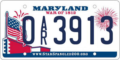 MD license plate 0AR3913