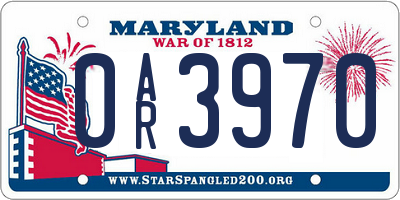MD license plate 0AR3970