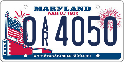 MD license plate 0AR4050