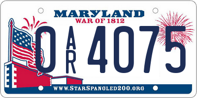 MD license plate 0AR4075
