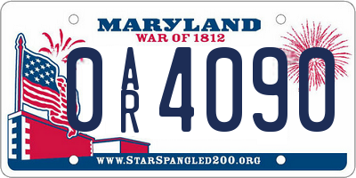 MD license plate 0AR4090