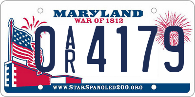 MD license plate 0AR4179