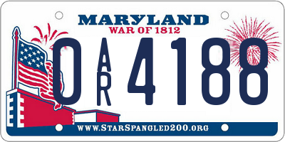MD license plate 0AR4188