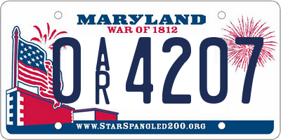 MD license plate 0AR4207