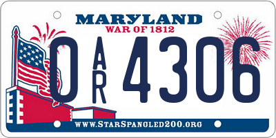 MD license plate 0AR4306