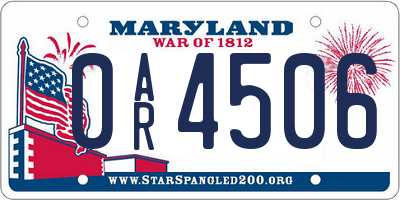 MD license plate 0AR4506