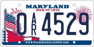 MD license plate 0AR4529