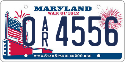 MD license plate 0AR4556