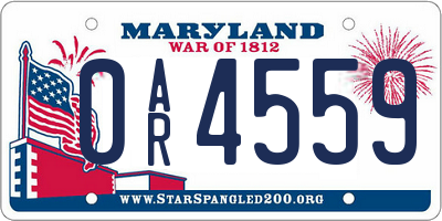 MD license plate 0AR4559