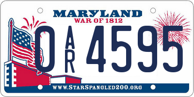MD license plate 0AR4595
