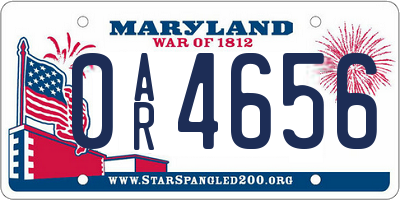 MD license plate 0AR4656